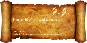 Hegedűs Johanna névjegykártya