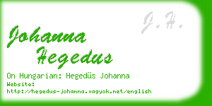 johanna hegedus business card